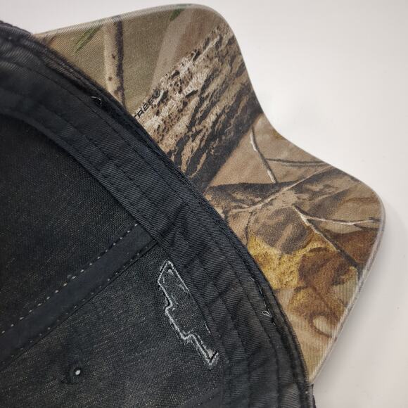 Chevrolet Chevy Strapback Hat Beige One Size Embroidered Colorblock Camo - Picture 8 of 9